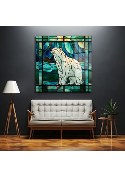 Vitray Kutup Ayısı Kare Cam Tablo fırsatları