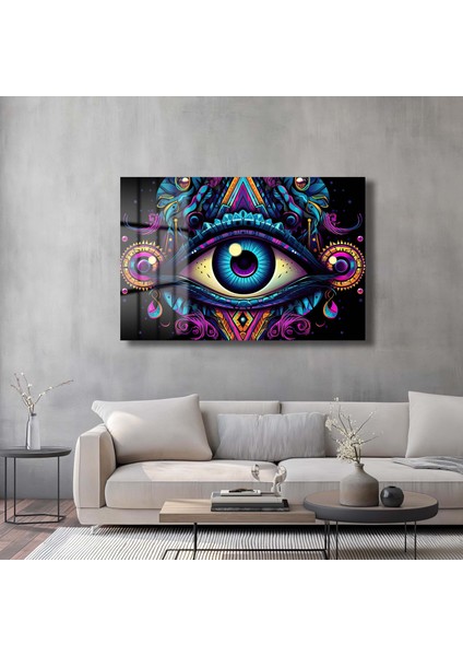 Soyut Anti̇k Göz Dekorati̇f Yatay Cam Tablo fırsatları