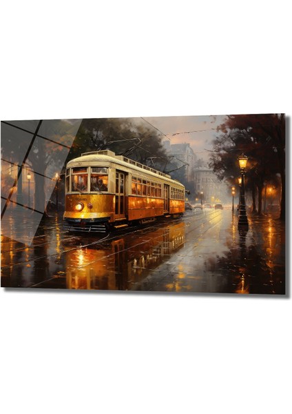 Yağlı Boya Görünüm Tramvay Dekorati̇f Cam Tablo, Ev Dekorasyon, Ofi̇s Dekorasyon fiyatları