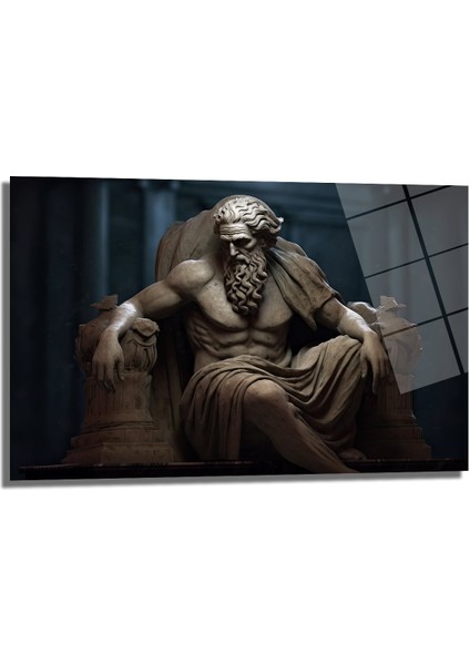 Dekorati̇f Heykel Dekorati̇f Yatay Cam Tablo, Ev Dekorasyon