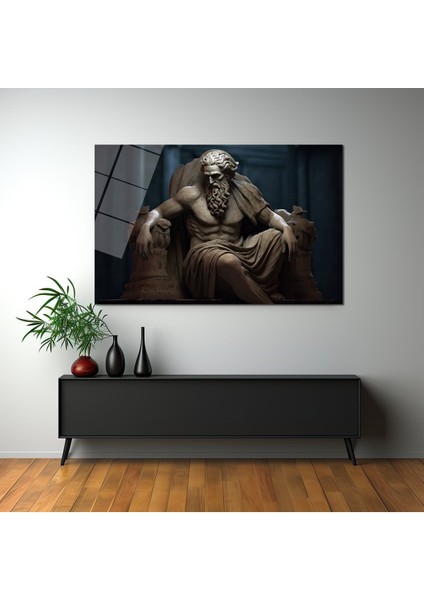 Dekorati̇f Heykel Dekorati̇f Yatay Cam Tablo, Ev Dekorasyon modelleri