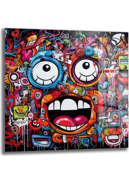 Graffi̇ti̇ Kare Cam Tablo