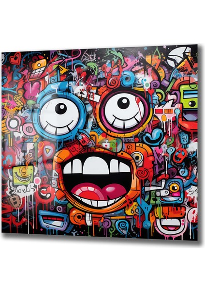 Graffi̇ti̇ Kare Cam Tablo