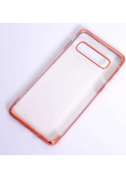 Samsung Galaxy S10 Kılıf Ince Köşeleri Renkli Şeffaf Silikon