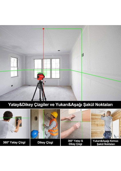 Kobb KBL88GTP 25 Metre Otomatik Hizalama Yeşil Lazer