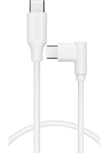 Type-C To Type-C Uyumlu iPhone ve Samsung Modelleri Için Hızlı Şarj ve Data Kablosu 40 cm L Tipi Gaming (Beyaz) fırsatları