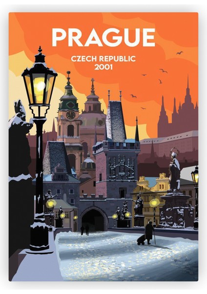 Prag Prague Czech Republic 2001 Ahşap Poster 20X29 cm