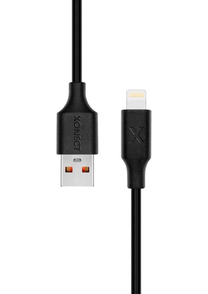USB To Lightning Uyumlu iPhone Modelleri Için Hızlı Şarj ve Data Kablosu 100 cm (Siyah)