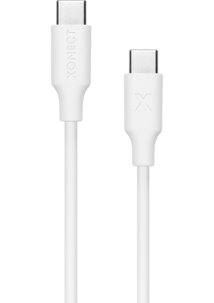 Type-C To Type-C Uyumlu iPhone ve Samsung Modelleri Için Hızlı Şarj ve Data Kablosu 40 cm (Beyaz)