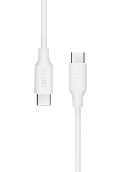 Type-C To Type-C Uyumlu iPhone ve Samsung Modelleri Için Hızlı Şarj ve Data Kablosu 40 cm (Beyaz) modelleri