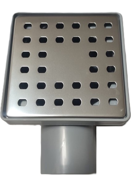 Grtes 10X10 Ø50 Yandan Çıkışlı Paslanmaz Izgaralı Yer Süzgeci (Sifonu) Koku Önleyicili 360° Ayarlanır (Pvc Boru Uyumlu)
