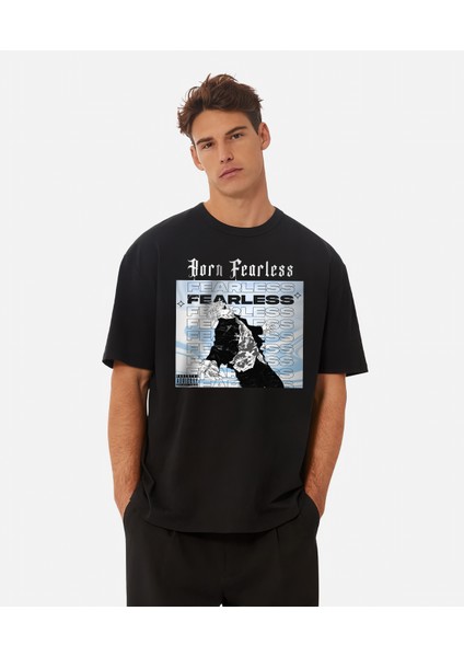 Born Fearless Oversize Unisex Pamuklu Premium Tshirt