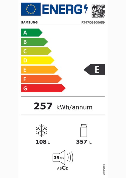 RT47CG6006S9TR 465 Lt Üstten Donduruculu No-Frost Buzdolabı