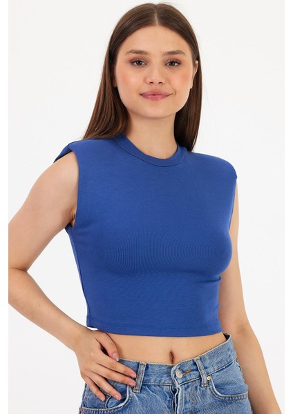 Omuz Vatkalı Çizgili Crop indirimleri