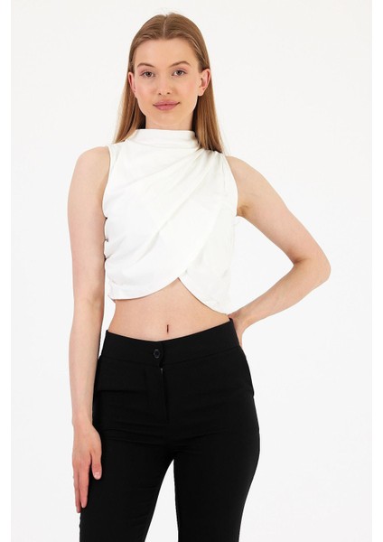 Kadın Bustiyer Bluz Günlük Kullanım İçin %95 Polyester Kolsuz Dik Yaka modelleri