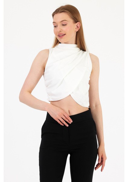 Kadın Bustiyer Bluz Günlük Kullanım İçin %95 Polyester Kolsuz Dik Yaka fırsatları