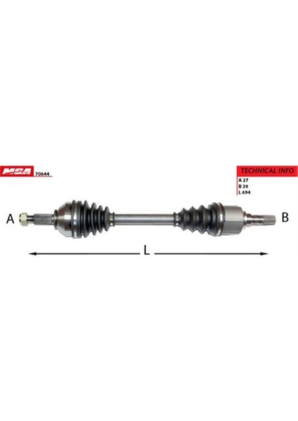 MGA-70644 Aks Komple Sol Abssız Trafıc Iı 2.0 M9R