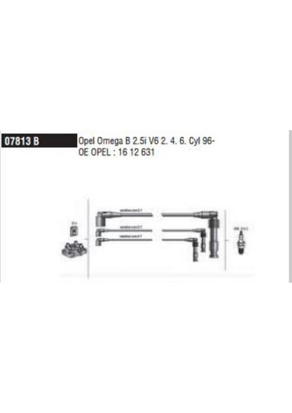 DOD-7813B Buji Kablo Tk Omega B V6 96 Ecotec 2-4-6