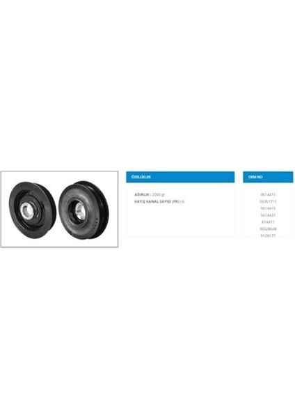 KMT-28-1072 Krank Kasnağı Astra G-Omega B-Vectra B-C-...