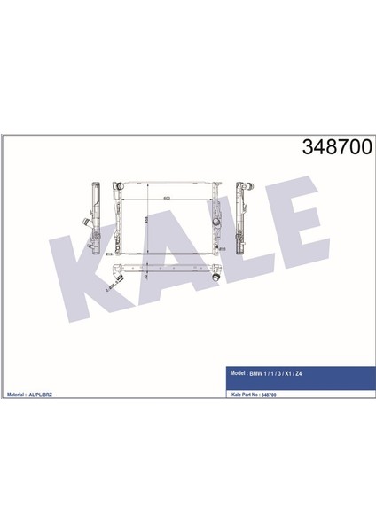 KLR-348700 Radyatör Bmw 1-Serisi E81 - E82 - E87 -3-Seri...