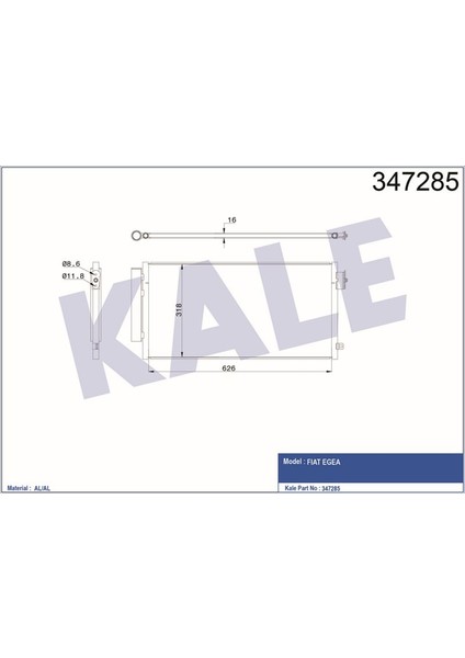 KLR-347285 Klima Kondenseri Egea 1.3-1.6 Multijet-1.4 Be...