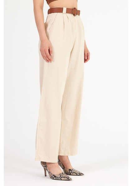 Kemerli Palazzo Gabardin Pantolon fırsatları