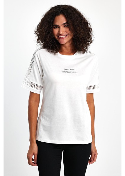 Kadın T-Shirt Kol Dantel Detay fiyatları