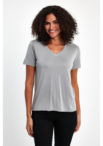 V Yaka Modal Tişört fiyatları