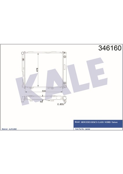 KLR-346160 Radyatör Al/pl/brz E-Class-Kombı-Saloon