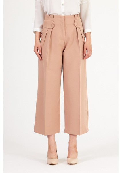 Bol Paça Bel Düğme Detay Pantolon fiyatları