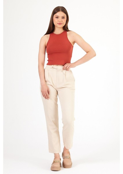 Beli Güpürlü Keten Pantolon