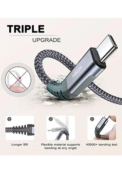 Zipax Oneplus Nord N10 N100 Hızlı Şarj Kablosu Type-C 3 Metre 6A