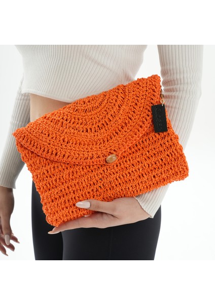 Angel Örgü Turuncu Clutch Çanta fiyatları