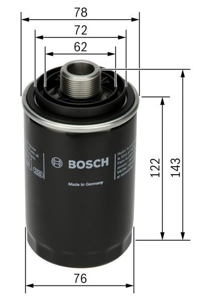 BOS-F026407080 Yağ Filtresi Vw Golf V 2.0 Gtı-1.8 Tsı 0...