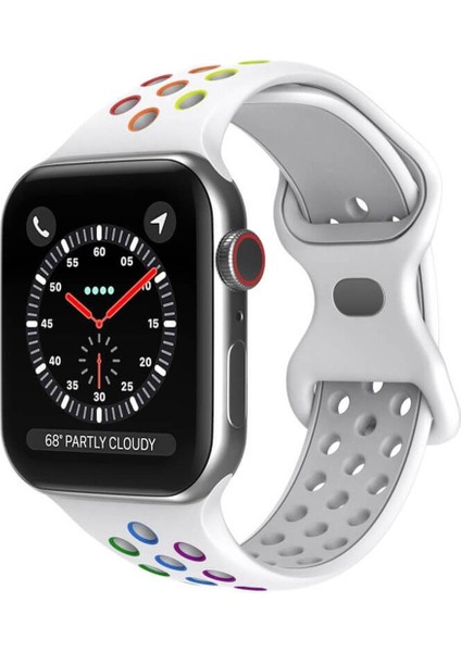 Apple Watch Delikli Nike Spor Kordon Series 9 Ultra 2 Uyumlu M-L 42 44 45MM