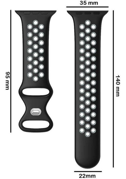 Apple Watch Delikli Nike Spor Kordon Series 9 Ultra 2 Uyumlu M-L 42 44 45MM
