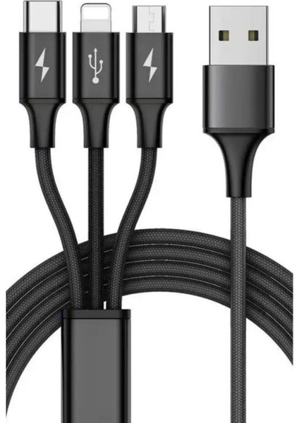 Apple Iphone 12 - 12 Pro - 12 Pro Max Lightning Şarj Kablosu 3in1