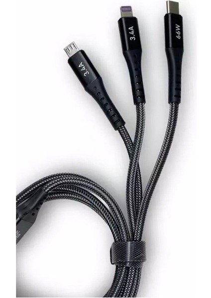 Apple Iphone 12 - 12 Pro - 12 Pro Max Lightning Şarj Kablosu 3in1