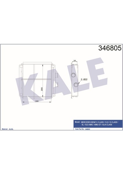 KLR-346805 Kalorifer Radyatörü C Serısı W204 07 E Serısı...