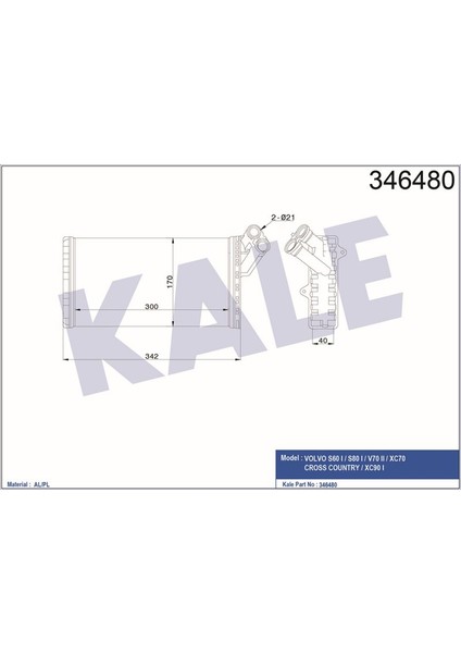 KLR-346480 Kalorifer Radyatörü Scudo 96-02 -Jumpy 96 Exp...