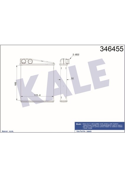 KLR-346455 Kalorifer Radyatörü Brazing Caddy Iıı-Golf V-...