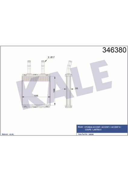 KLR-346380 Kalorifer Rdayatörü Brazing Accent 94-99 -Get...