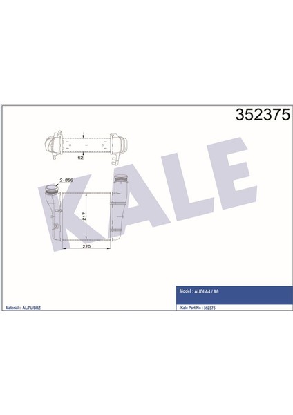 KLR-352375 Intercooler A4 1.9tdı 04 -2.0 Tdı 00 -A6 1.9 ...