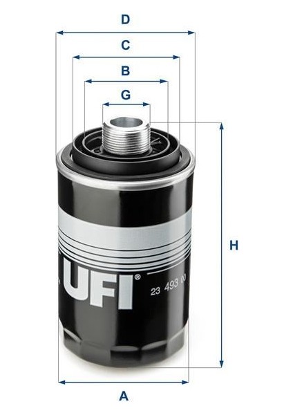 Ufı  UFI-23.493.00 Yağ Filtresi Vw Golf V 2.0 Gtı-1.8 Tsı 04-1...