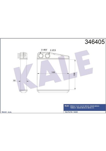 KLR-346405 Kalorifer Radyatörü Clıo Iıı-Modus 04 Twng 07