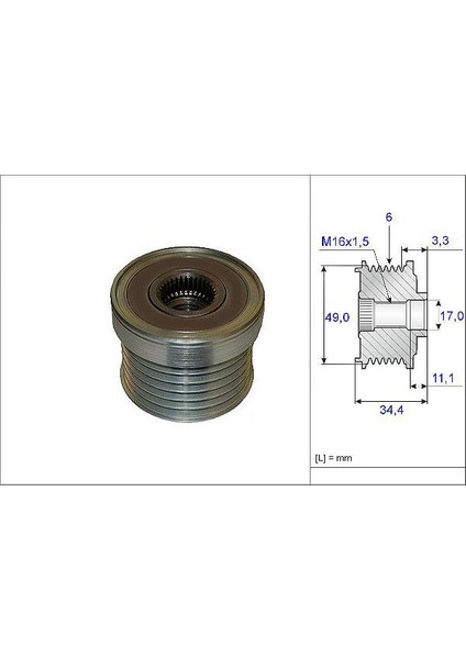 VAL-588036 Alternatör Kasnağı Rulmanlı Bmw 1 E81-E87 -B...