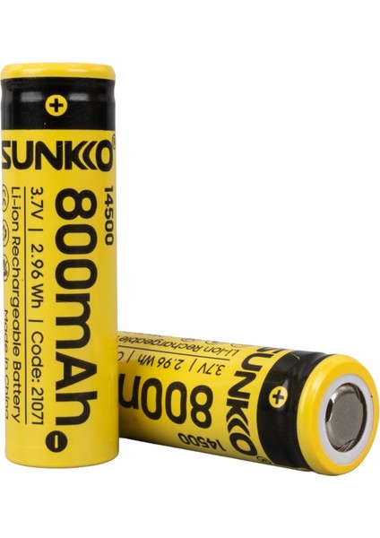 3.7 Volt 800 Mah 14500 Şarj Edilebilir Pil (Tekli)