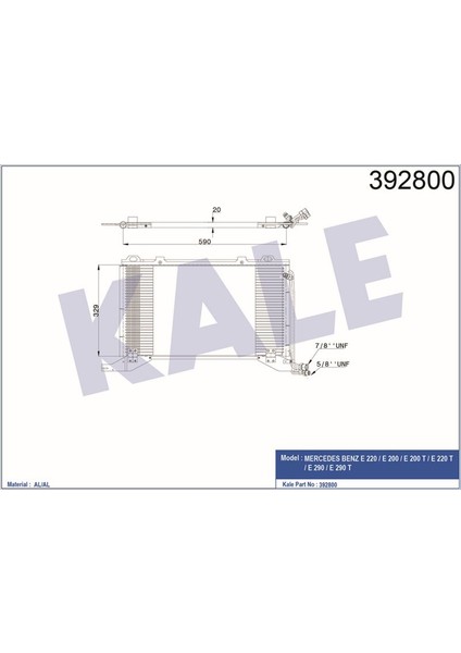 KLR-392800 Klima Kondenseri Mercedes Benz E220-E200-E200...