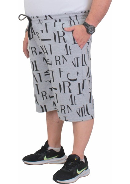 Mocgrande Erkek Büyük Beden Penye Şort Letter Dance 24644 Grı Melanj fiyatları
