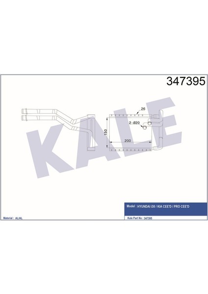 KLR-347395 Kalorifer Radyatörü I30-CEE D-Pro Cee D 1.4ı 07-